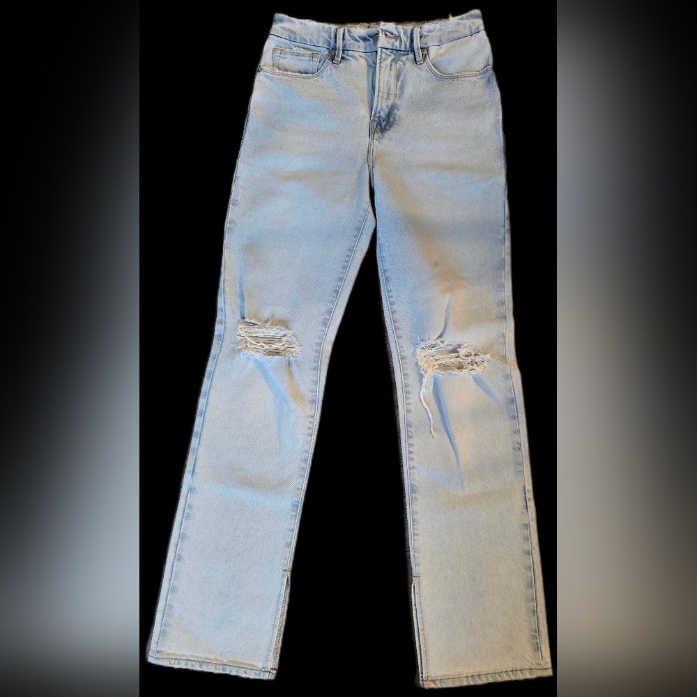 Good American Light Wash Wide Leg Jeans